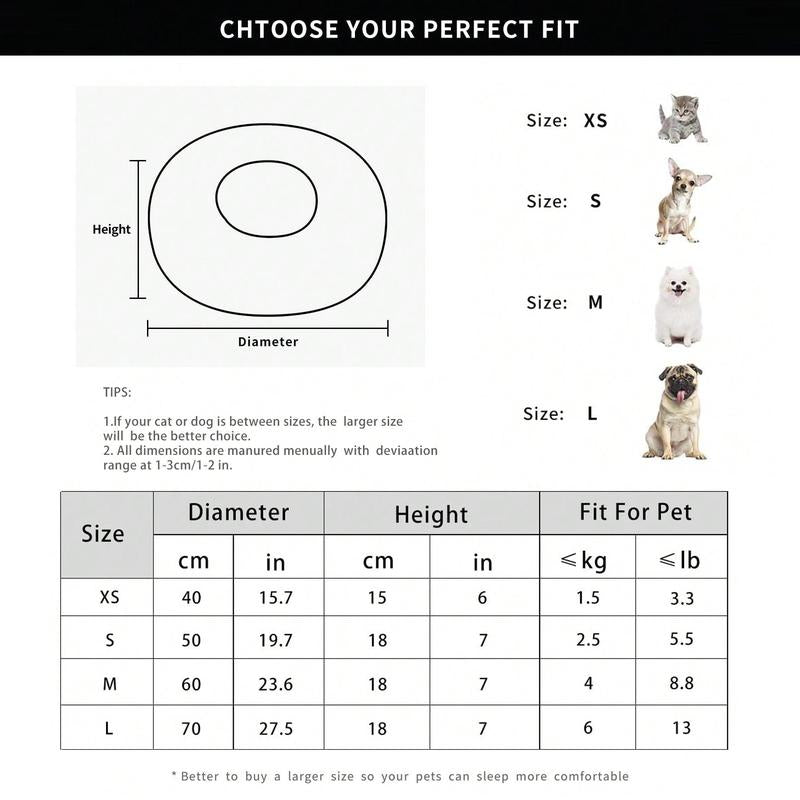 Calming Dog Bed Medium Size Dog - Donut Washable Pet Bed, Anti-Slip round Fluffy Plush Faux Fur Cat Bed