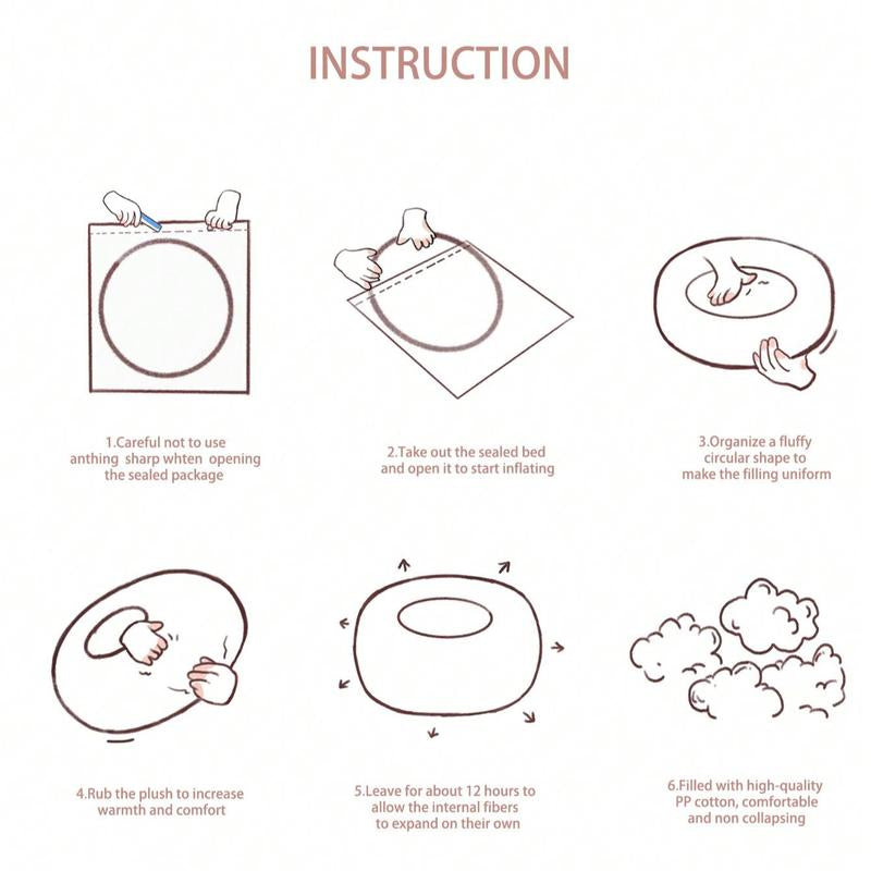 Calming Dog Bed Medium Size Dog - Donut Washable Pet Bed, Anti-Slip round Fluffy Plush Faux Fur Cat Bed