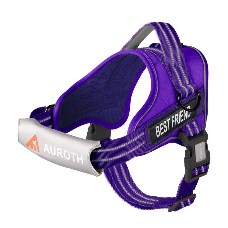 AUROTH No Pull Dog Harness - Soft Padded Service Vest, Reflective, Adjustable, Easy on & off - Great for Walking & Training, Suitable for Small, Medium & Large Dogs