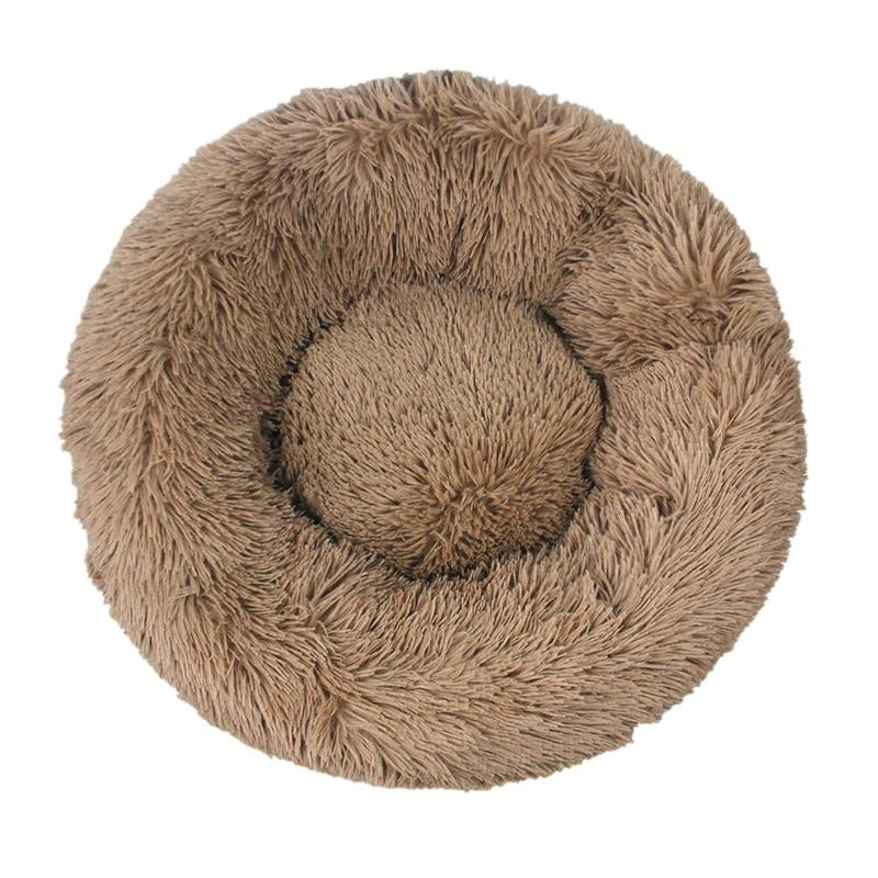 Calming Dog Bed Medium Size Dog - Donut Washable Pet Bed, Anti-Slip round Fluffy Plush Faux Fur Cat Bed