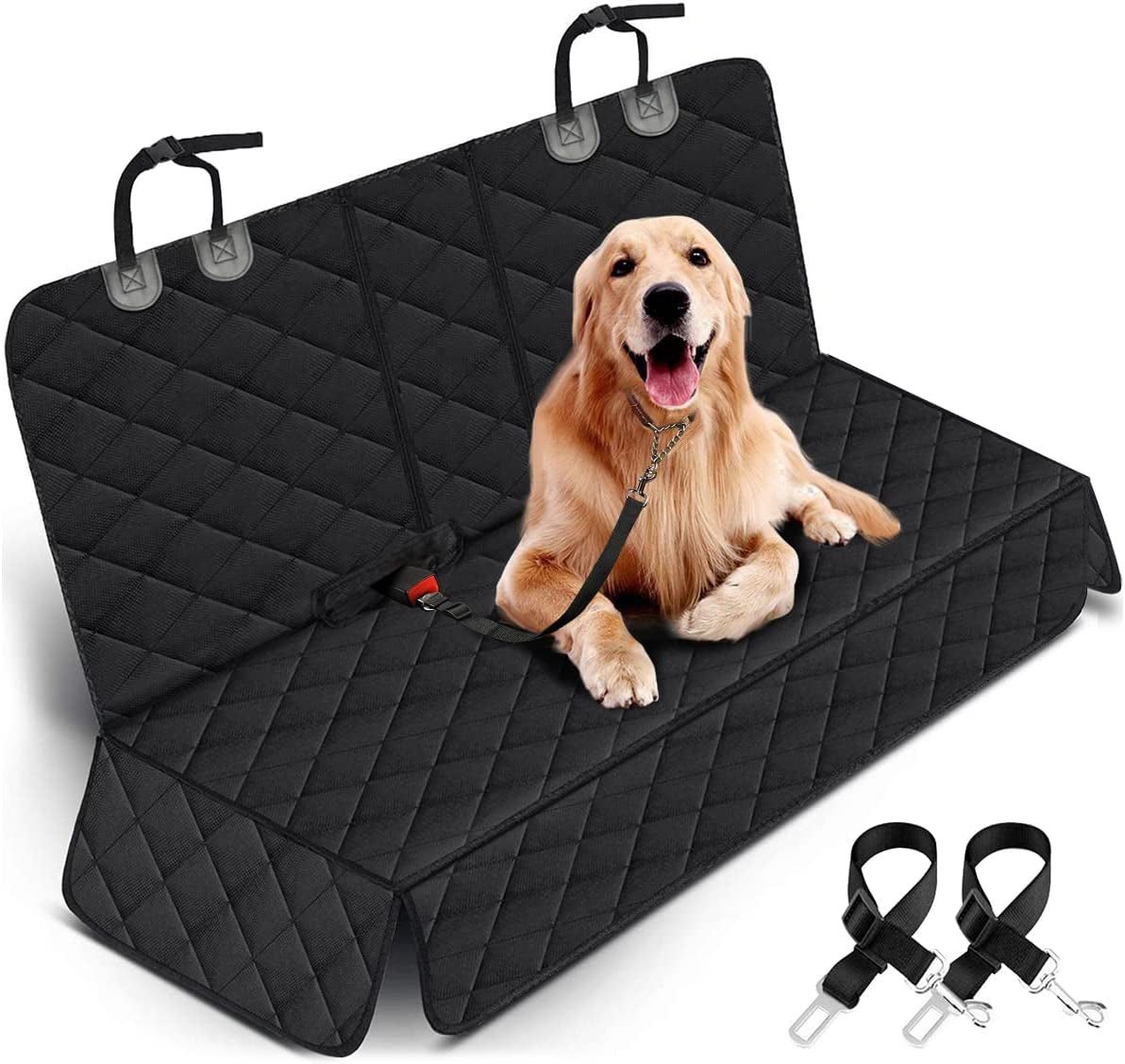 Dog Car Seat Cover, Back Seat Cover for Dogs Pet Car Seat Protector Waterproof Bench Car Seat Cover, Non-Slip Reat Seat Cover Fits Middle Armrest for Most Cars Trucks Suvs - Blackshop_this_look_amDhCa