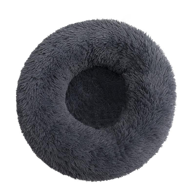 Calming Dog Bed Medium Size Dog - Donut Washable Pet Bed, Anti-Slip round Fluffy Plush Faux Fur Cat Bed