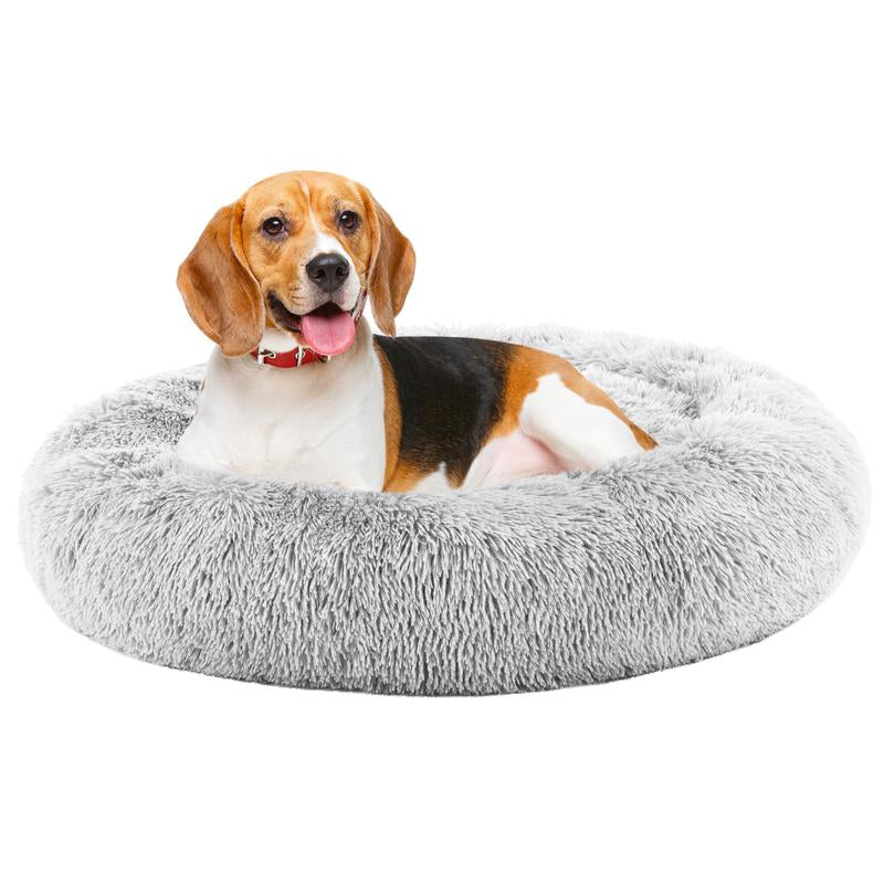 Sweetcrispy Official Soothing Donut Pet Bed for Cats & Pups | Machine-Washable Cozy Nest | Plush Waterproof Faux Fur | Non-Slip Base for Small Breeds