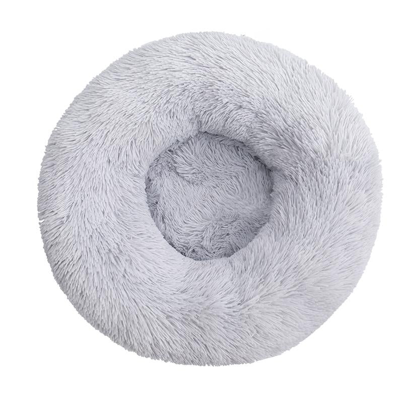 Calming Dog Bed Medium Size Dog - Donut Washable Pet Bed, Anti-Slip round Fluffy Plush Faux Fur Cat Bed