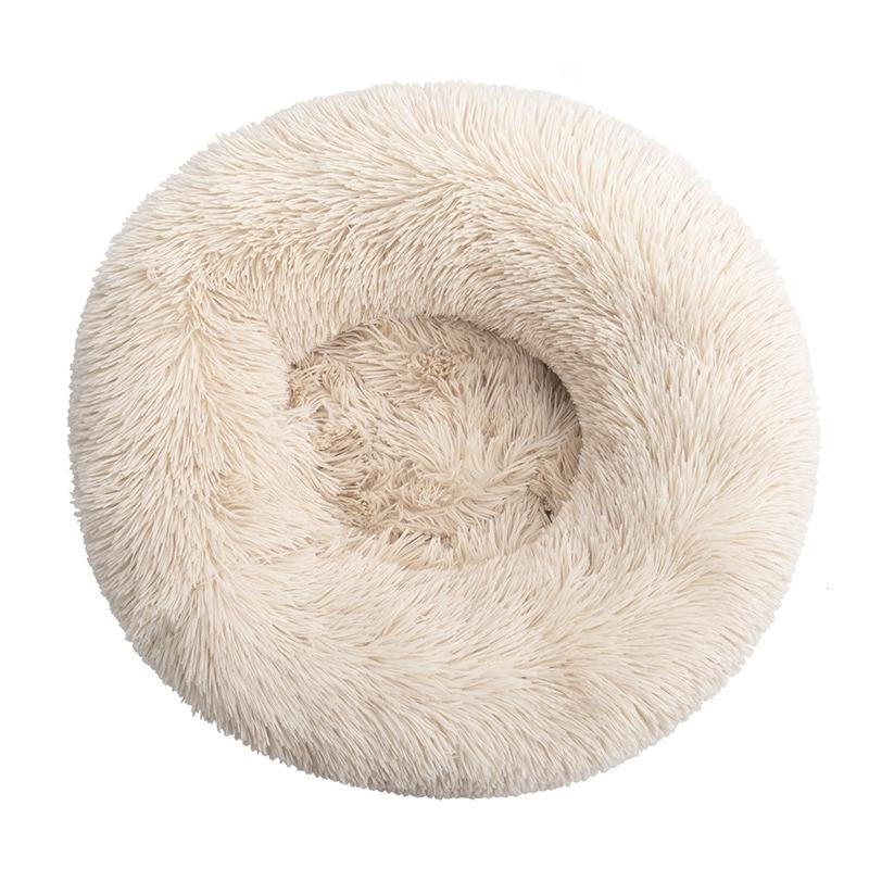 Calming Dog Bed Medium Size Dog - Donut Washable Pet Bed, Anti-Slip round Fluffy Plush Faux Fur Cat Bed